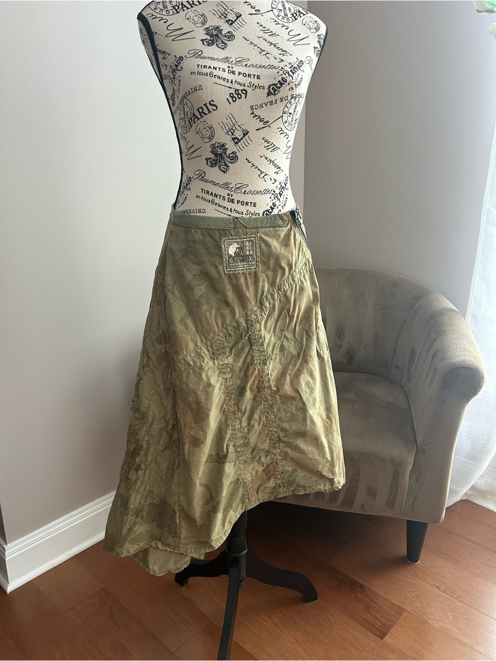 Vintage Y2K Da-Nang Reversible Asymmetric Distressed Skirt Rare